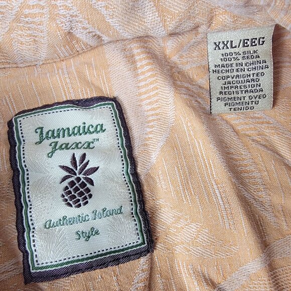 Jamaica Jaxx Authentic Island Style Mens XXL Short Sleeve Silk Shirt Hawaiian - Picture 3 of 8